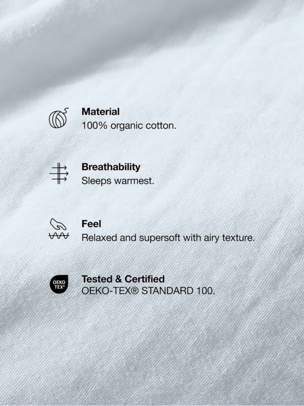 Crate & Barrel Organic Cotton Gauze King Sheet Set Crisp White Muslin Bedding - Picture 3 of 8